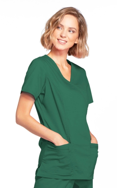 Halat Medical - Cherokee WorkWear - Mock Wrap Core Stretch | Hunter Green - Img 4