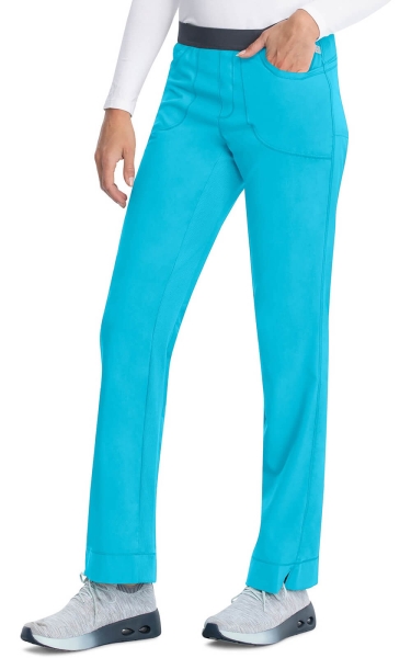 Pantaloni Medicali Antimicrobieni Cherokee PROTX2® Slim cu Talie Joasă - Infinity | Turquoise - Img 3