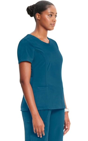 Halat Medical Antimicrobian Cherokee PROTX2® cu Decolteu Rotund - Infinity | Caribbean Blue - Img 5