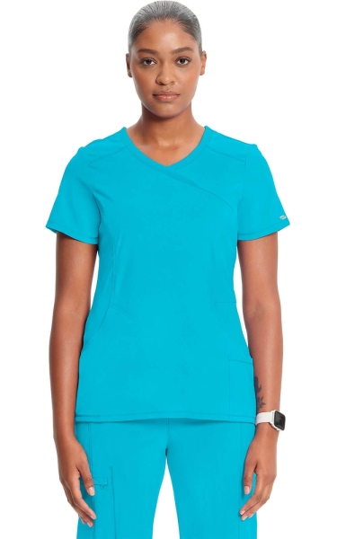 Halat medical antimicrobian Cherokee PROTX2® Mock Wrap - Infinity | Turquoise - Img 1
