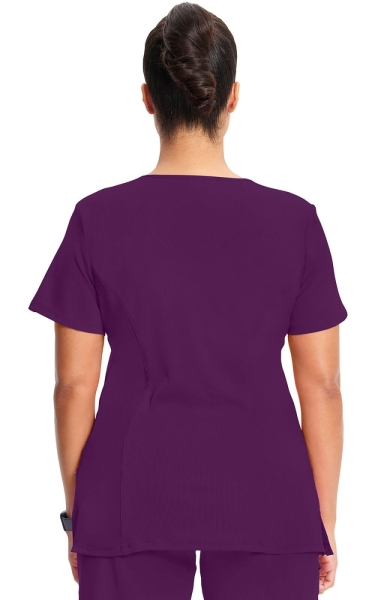 Halat medical antimicrobian Infinity Mock Wrap in Eggplant - Img 3