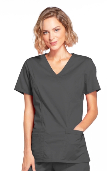 Halat Medical - Cherokee WorkWear - Mock Wrap Core Stretch | Pewter - Img 1