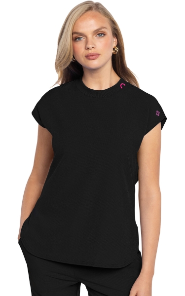 Halat Medical MC AMP cu Guler Rotund by Med Couture | Black - Img 1