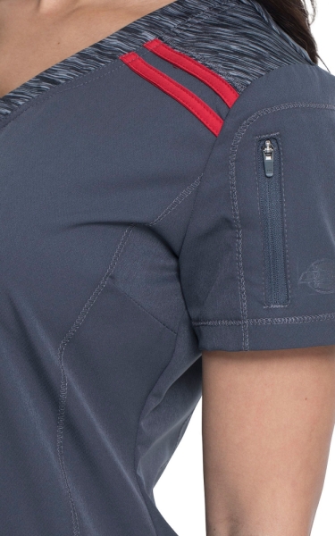 Halat Medical pentru Femei Dynamix - Pewter/Red | Dickies - Img 3