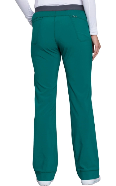 Pantaloni Medicali Antimicrobieni Cherokee PROTX2® Slim cu Talie Joasă - Infinity | Hunter Green - Img 2