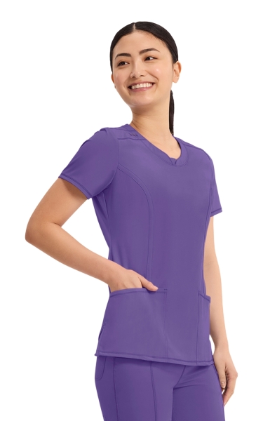Halat Medical Antimicrobian Cherokee PROTX2® cu Decolteu Rotund - Infinity | Pretty n Purple - Img 6