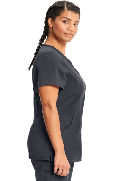 Halat medical antimicrobian Cherokee PROTX2® Mock Wrap - Infinity | Pewter - Img 4
