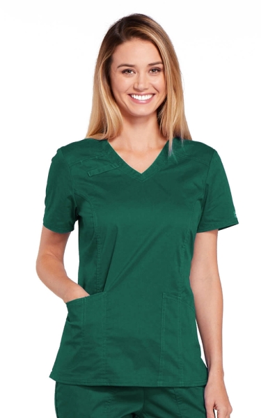 Halat Medical Cambrat pentru Femei Hunter Green | Cherokee WorkWear Core Stretch - Img 1
