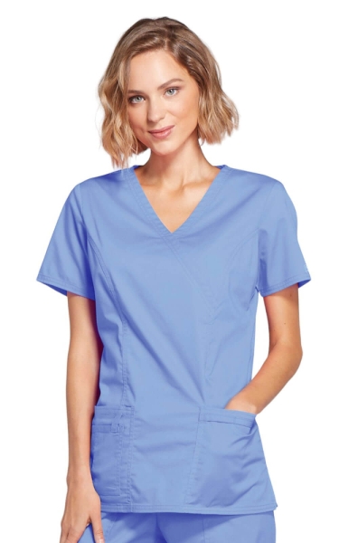 Halat Medical - Cherokee WorkWear - Mock Wrap Core Stretch | Ciel - Img 1