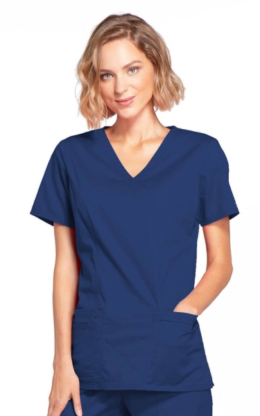 Halat Medical - Cherokee WorkWear - Mock Wrap Core Stretch | Navy - Img 1