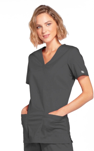 Halat Medical - Cherokee WorkWear - Mock Wrap Core Stretch | Pewter - Img 2