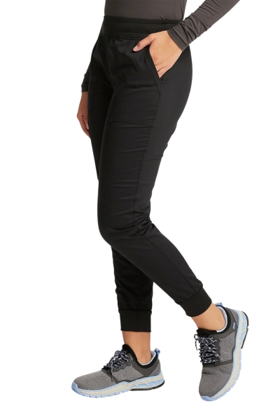 Pantaloni Medicali Jogger Cu Talie Medie Black | WorkWear Revolution by Cherokee - Img 4