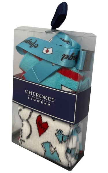 Set 2 Perechi Sosete Textile Cherokee Lanyard in Nurse Angels + Suport Ecuson - Img 3