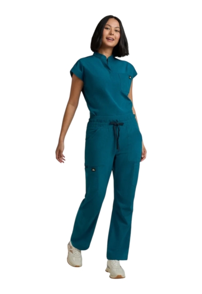 Bluză Medicală Koi Happiness Catrin - Solis | Caribbean Blue - Img 2