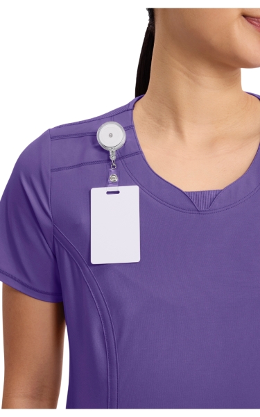 Halat Medical Antimicrobian Cherokee PROTX2® cu Decolteu Rotund - Infinity | Pretty n Purple - Img 3
