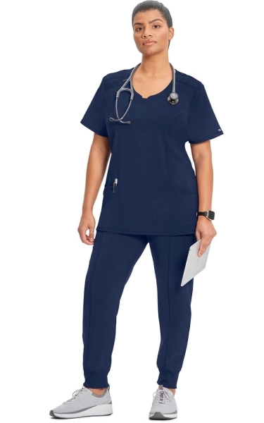 Halat Medical Antimicrobian Cherokee PROTX2® cu Decolteu Rotund - Infinity | Navy - Img 2