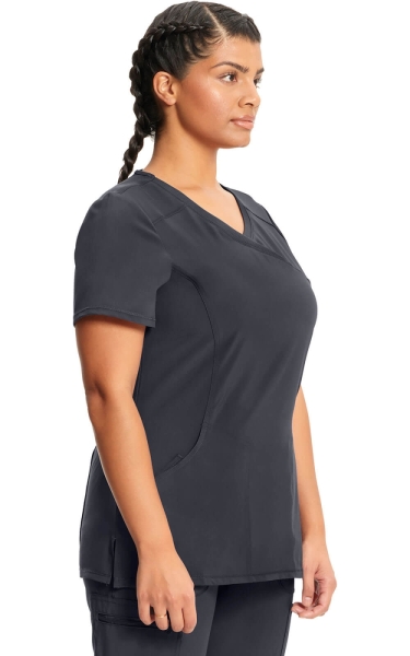 Halat medical antimicrobian Cherokee PROTX2® Mock Wrap - Infinity | Pewter - Img 5