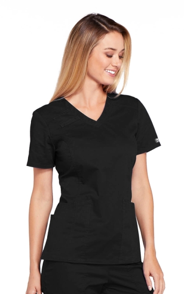 Halat Medical Cambrat pentru Femei Negru | Cherokee WorkWear Core Stretch - Img 4