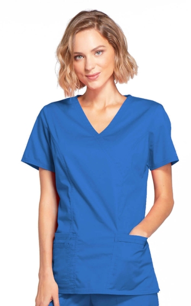 Halat Medical - Cherokee WorkWear - Mock Wrap Core Stretch | Royal - Img 1