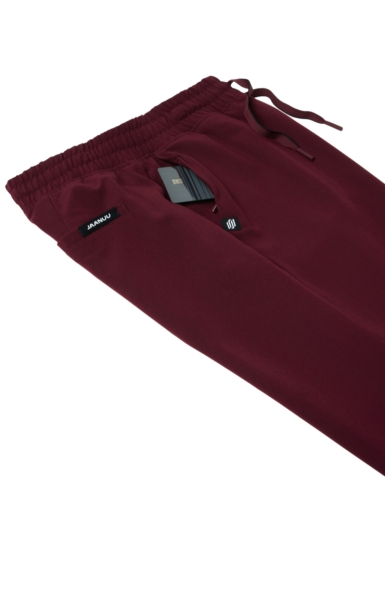 Pantaloni Medicali Jaanuu UltraLAST cu Talie Înaltă – Kerr | Burgundy - Img 5