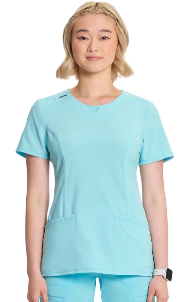 Halat Medical Antimicrobian Cherokee PROTX2® cu Decolteu Rotund - Infinity | Cloud Blue - Img 2