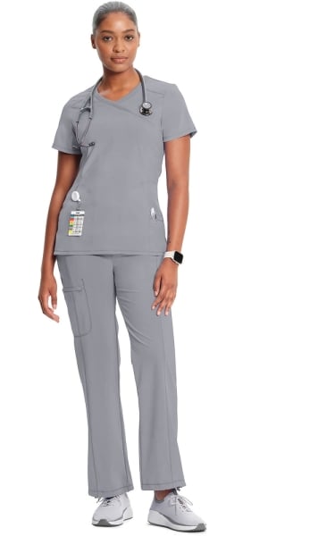 Halat medical antimicrobian Cherokee PROTX2® Mock Wrap - Infinity | Gri - Img 2