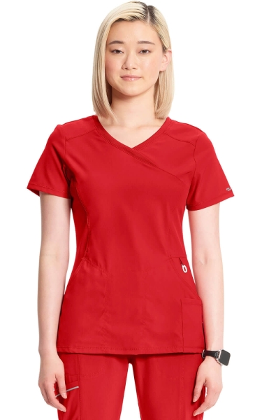 Halat medical antimicrobian Cherokee PROTX2® Mock Wrap - Infinity | Red - Img 1