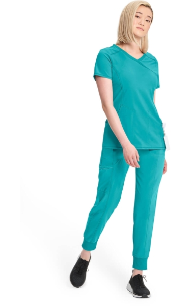 Halat medical antimicrobian Cherokee PROTX2® Mock Wrap - Infinity | Teal Blue - Img 2
