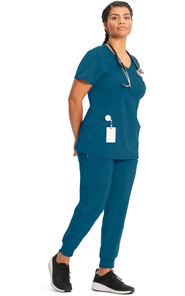 Halat medical antimicrobian Cherokee PROTX2® Mock Wrap - Infinity | Carribbean Blue - Img 2