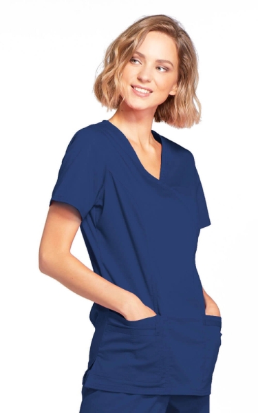 Halat Medical - Cherokee WorkWear - Mock Wrap Core Stretch | Navy - Img 4