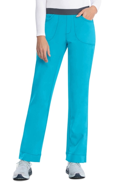 Pantaloni Medicali Antimicrobieni Cherokee PROTX2® Slim cu Talie Joasă - Infinity | Turquoise