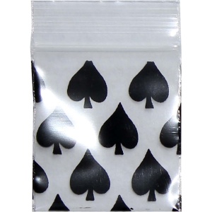 Pliculete din Plastic - ZipLock - 24x24mm - 100 buc. / set - Spades - Black Leaf