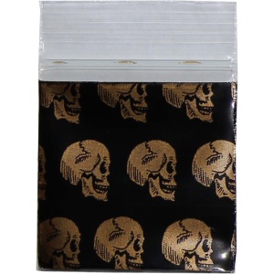 Pliculete din Plastic - ZipLock - 24x24mm - 100 buc. / set - Skull - Black Leaf