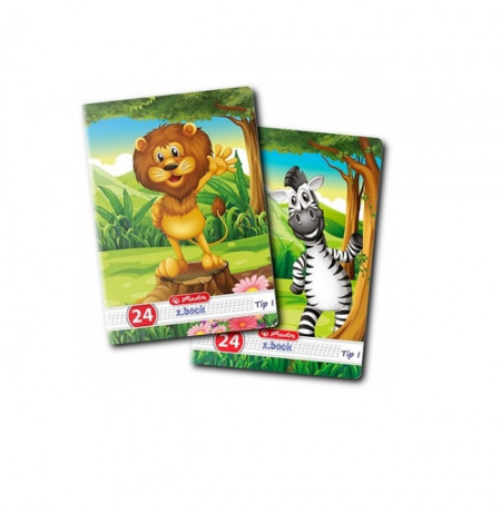 Caiet Tip I, Cute Animals Premium Herlitz, 80g/mp, A5, 24 file