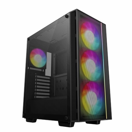 Carcasa Gaming Deepcool Matrexx 55 cu 4 coolere RGB, Middle Tower USB3.0, Sticla securizata, Led Strip