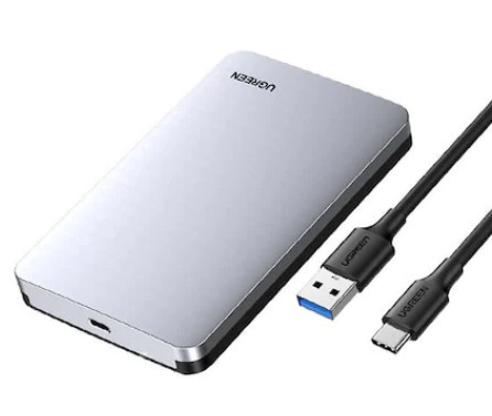 Carcasa Rack Aluminiu pentru HDD / SSD Extern, Ugreen CM300, Drive 2.5 inch, USB-C 3.1, SATA, UASP