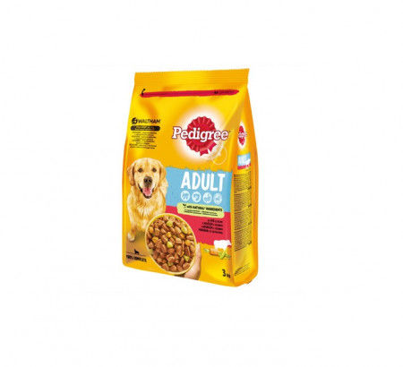 Hrana uscata pentru caini Pedigree Adult, Vita & Leguma, 3 Kg