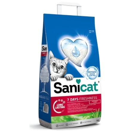 Nisip pentru litiera SANICAT 7Days Aloe, 4 L