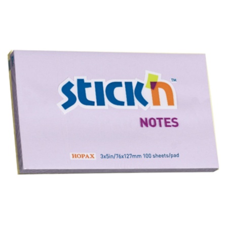 Notes autoadeziv 76 x 127 mm, 100 file, Stick"n - Lila pastel