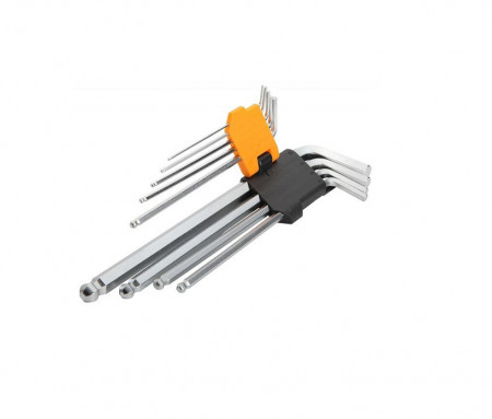 Set de 9 Chei Imbus Extra Lung si Varf Sferic Cr-V, Tolsen