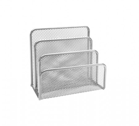 Suport metalic Mesh, pentru sortare scrisori, 3 compartimente, Argintiu