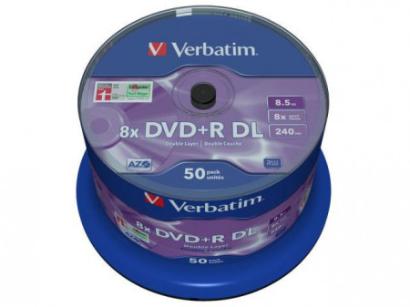 Verbatim DVD+R DOUBLE LAYER 8.5GB, 8X, spindle 50 buc
