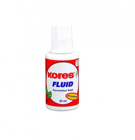 Fluid corector pe baza de solvent cu pensula Kores, 20ml
