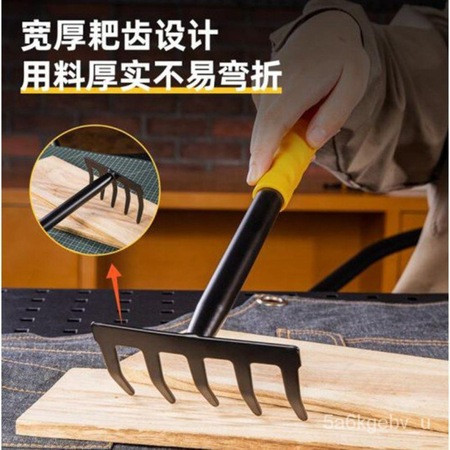 Grebla pentru Gradinarit Deli, maner ergonomic cauciucat, Lungime 30 cm - Img 3