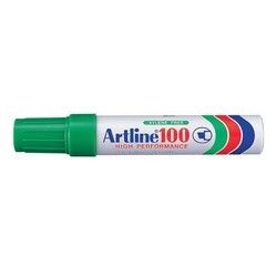 Permanent marker ARTLINE 100, corp metalic, varf tesit 7.5-12 mm - verde
