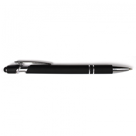 Pix metalic negru cu buton touchscreen, cu mecanism, accesorii metalice si mina tip parker - Img 4