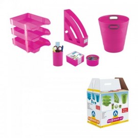 Set 8 piese accesorii birou ARK, Roz