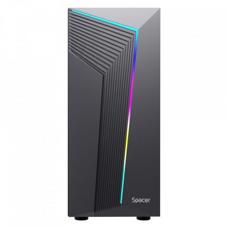Carcasa Spacer Warrior gaming, Middle Tower, ATX, sticla securizata, banda LED RGB + BOXA SPACER bluetooth TOPPER - Img 3