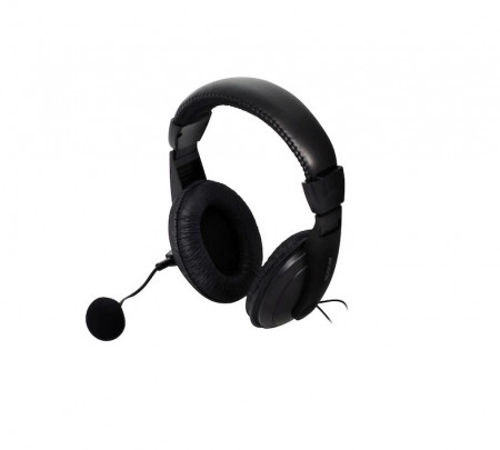 Casca cu microfon Stereo, 3.5 mm Spacer SPK-222, Negru