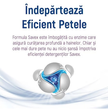 Detergent de rufe automat, Savex 2in1 White, 4 kg, 40 spalari - Img 3